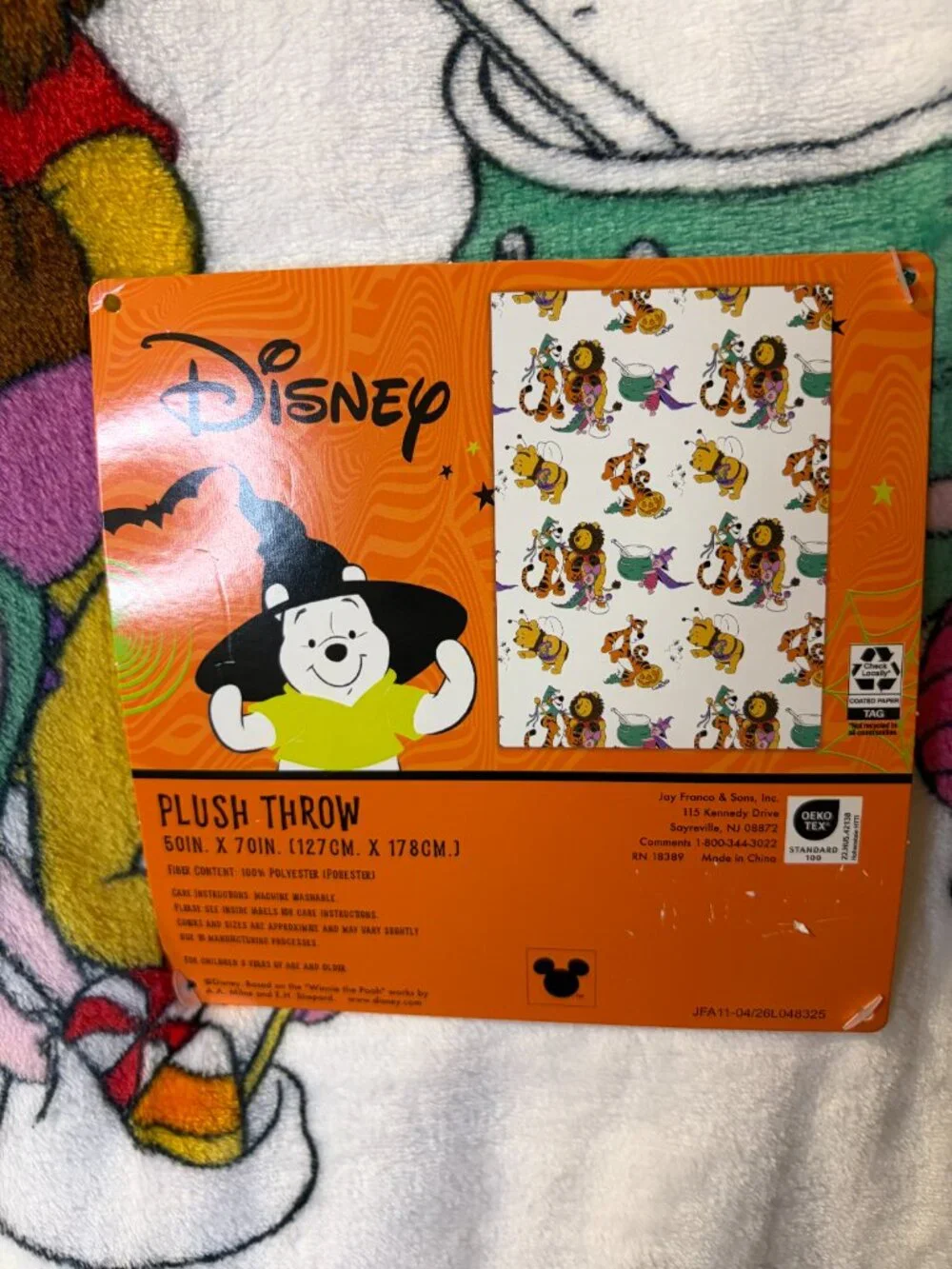 Disney Winnie the Pooh Halloween Plush Throw Blanket 50x70 NWT